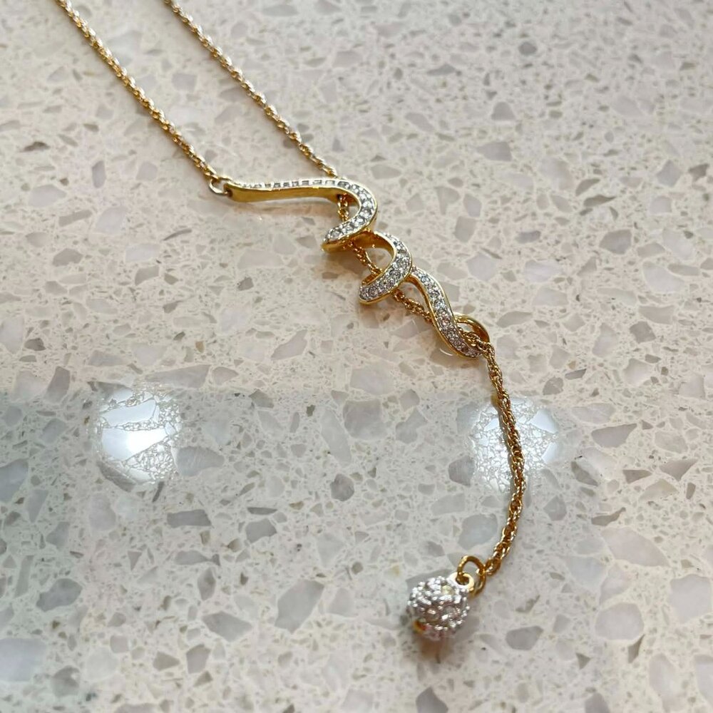 Stamped Swarovski Spiral Slip Not Necklace & Earring Set - Picture 2 of 5